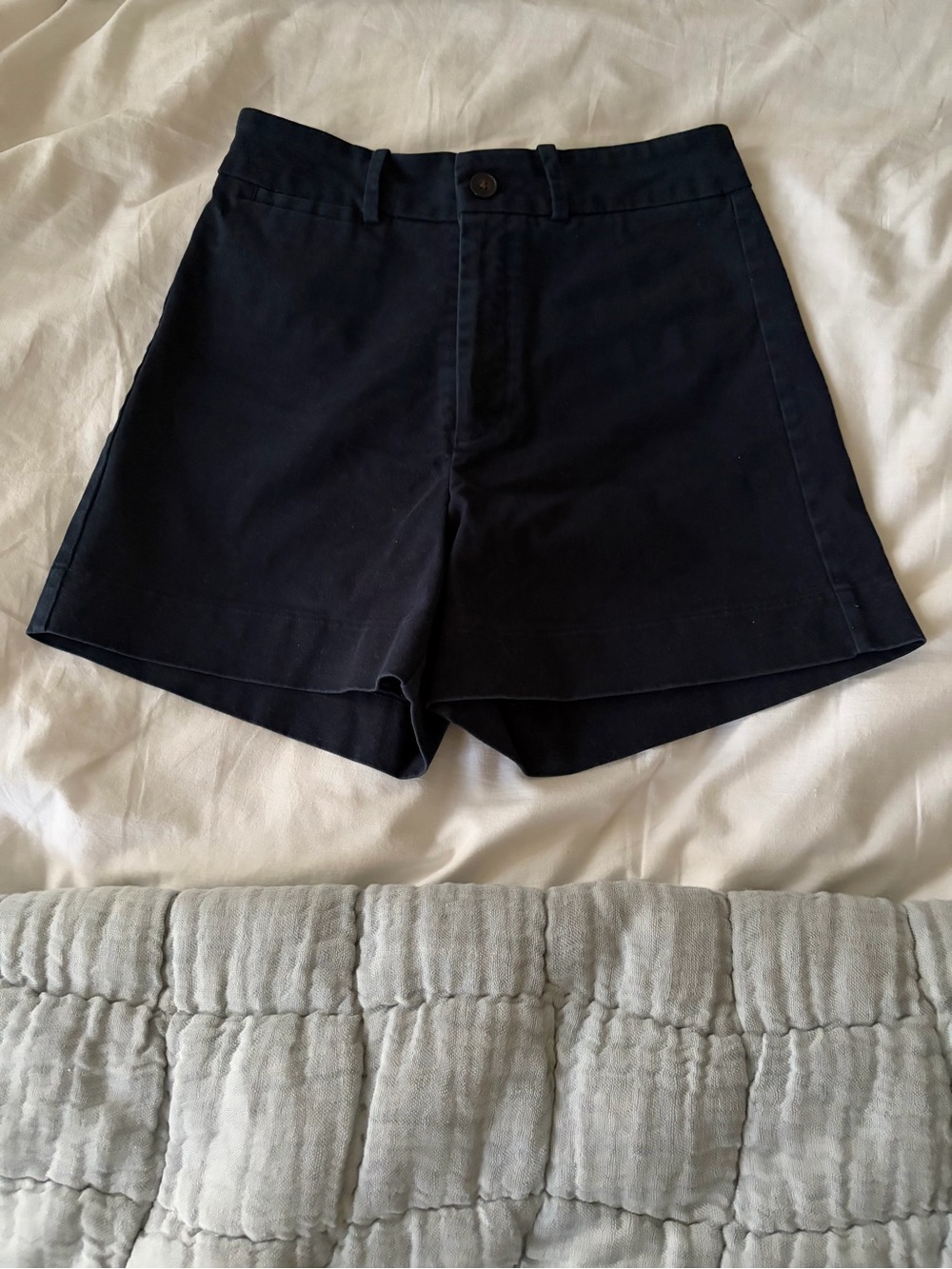 Frank & Oak Navy High Waisted Shorts